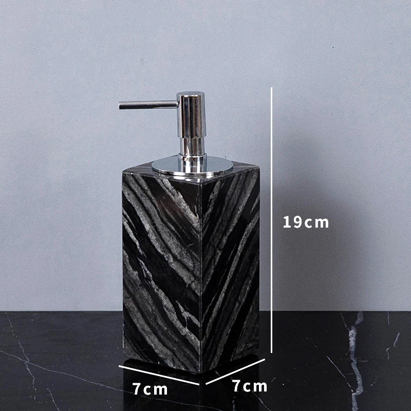 Afralia™ Ancient Wood Grain Marble Bathroom Set with Luxury Accessories