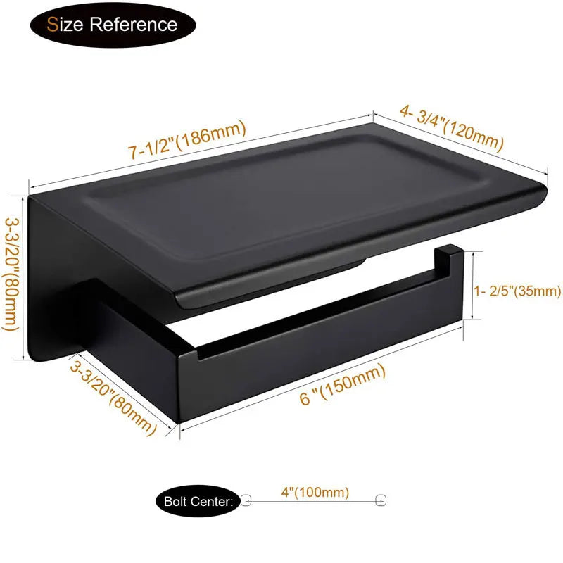 Afralia™ Bathroom Multi-function Holder SUS 304 Handy Shelf for Sanitary & Paper Rolls