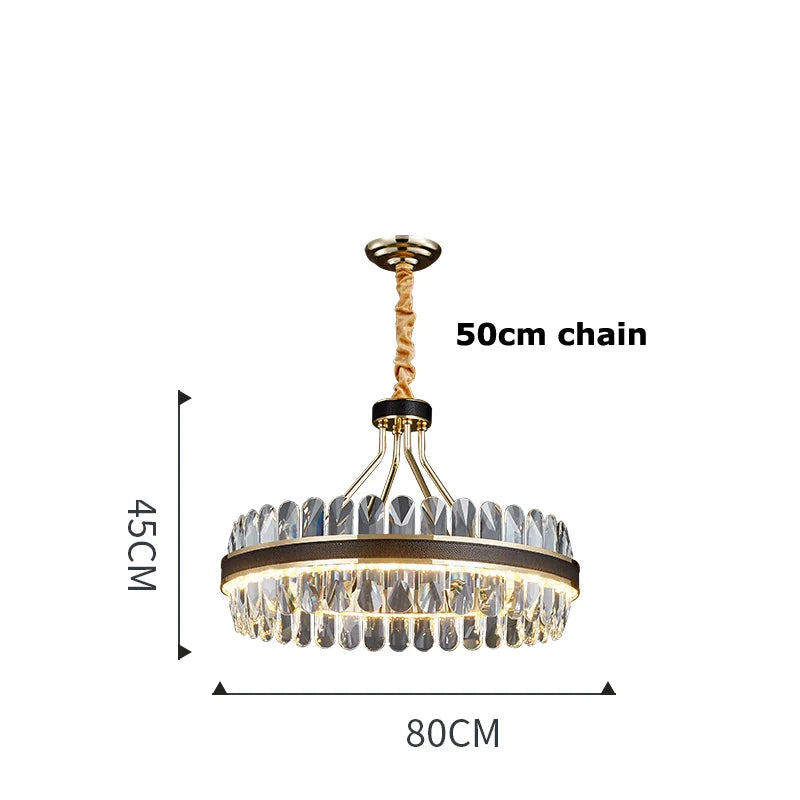Afralia™ Gold Stainless Steel Crystal Chandelier for Dinning Room