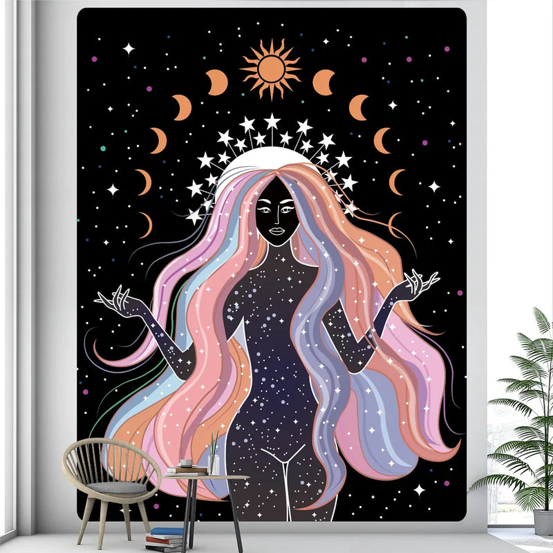 Afralia™ Pink Bohemian Decor Tapestry - Cute Girl Bedroom Wall Decor