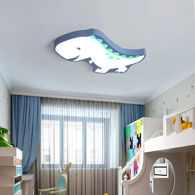 Afralia™ LED Dinosaur Ceiling Chandelier for Children's Room.decorative surface-mounted lamps for creative home décor.