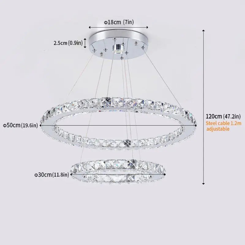 Afralia™ Crystal Triangle Chandelier: Modern K9 Pendant Light for Living & Dining Room