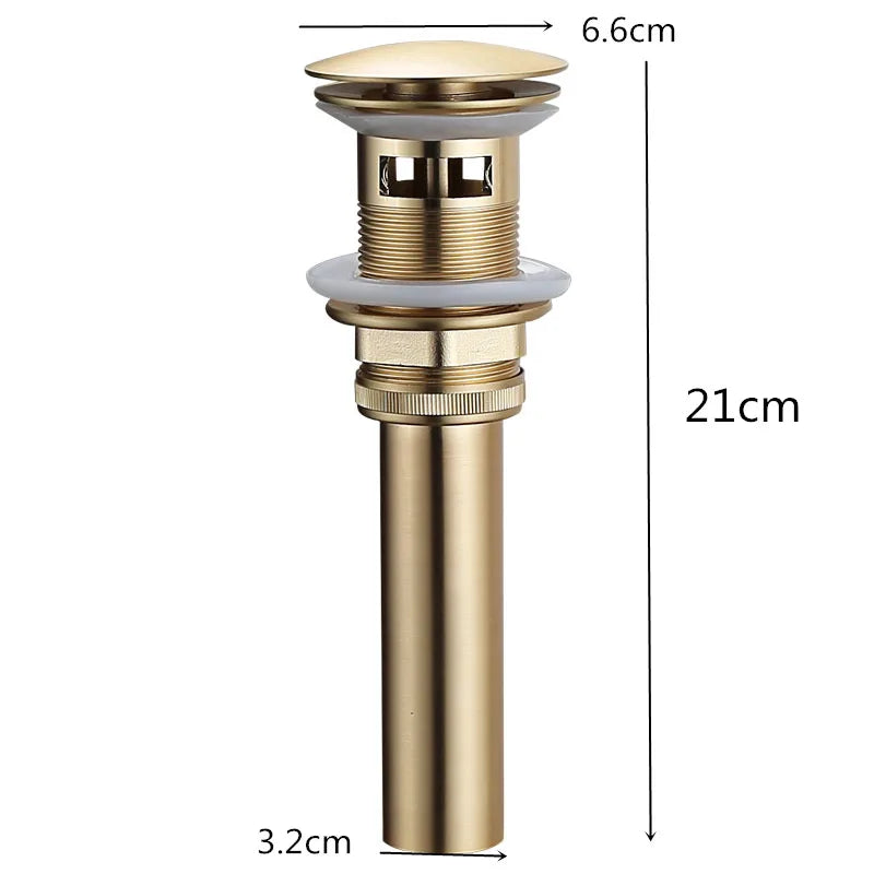 Afralia™ Brushed Gold Pop-Up Drain Stopper for Bathroom Sink Vessel Vanity