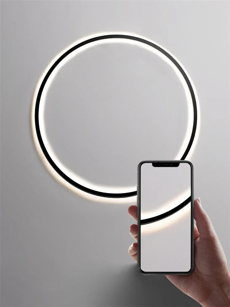 Afralia™ LED Ring Wall Lamp: Minimalist Living Room Decor & Atmosphere Light