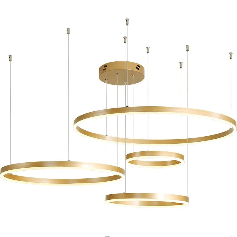 Afralia™ Modern LED Chandeliers in Gold & Black for Bedroom, Dining, Living Room - Luxury Lighting