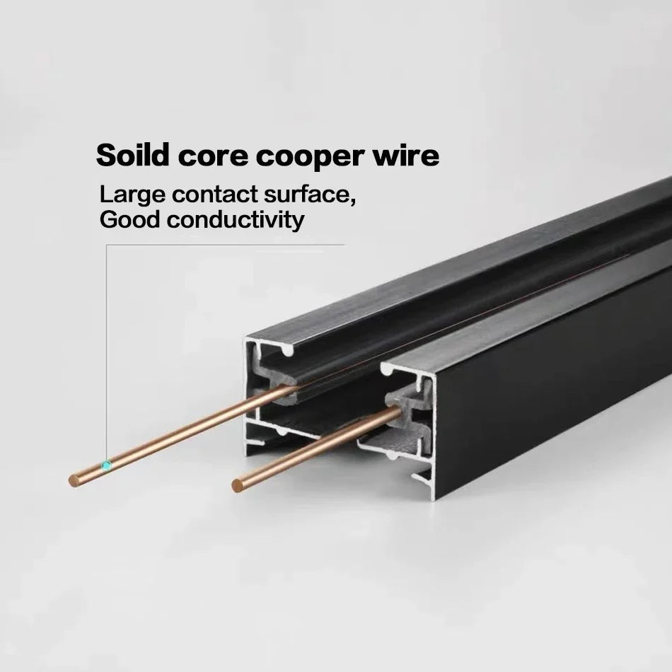 Afralia™ 1m Black White Aluminum 2-Wire Connector Track Rail Spotlight Fitting