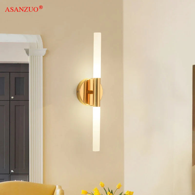 Afralia™ Modern Metal Tube LED Wall Lamp Up Down Sconce for Bedroom, Living Room, Bathroom