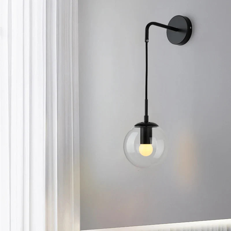 Afralia™ Loft Glass Ball Wall Lamps Retro Antique Indoor Lighting