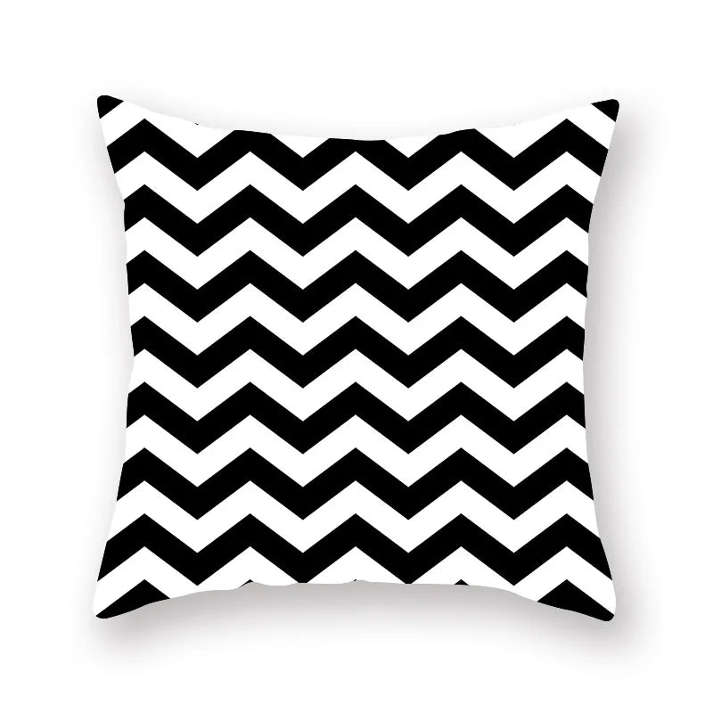 Afralia™ Black Geometric Cushion Cover | Decorative Sofa Pillow Cases | Living room Throw Home Decor