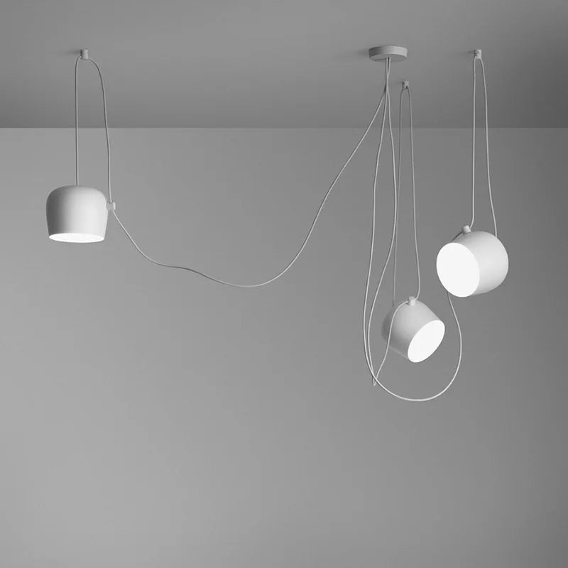 Afralia™ Modern Spider Drum Pendant LED Ceiling Light Industrial Fixture for Kitchen and Restaurant