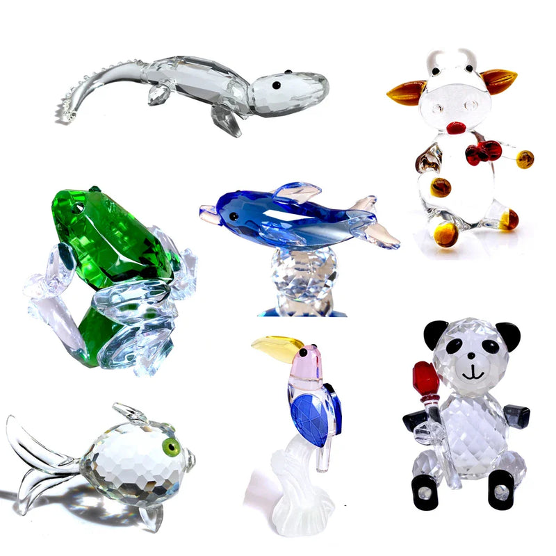 Crystal Animal Figurines Set by Afralia™ - Home Decor Collection & Kids Gift