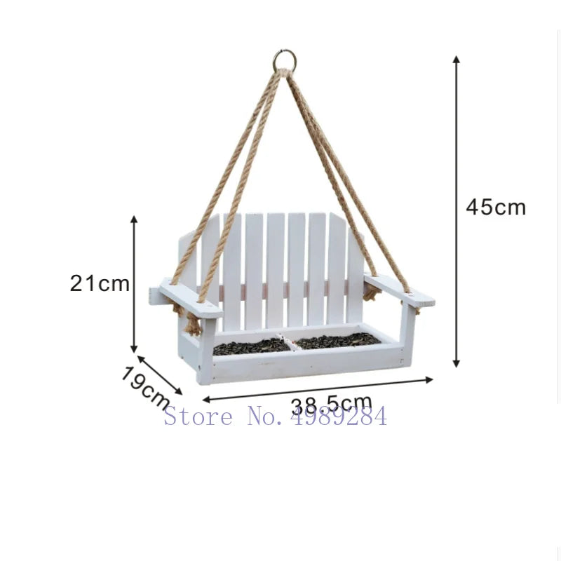 Afralia™ Bird Feeder Chair: Outdoor Garden Patio Decoration with Wooden Design