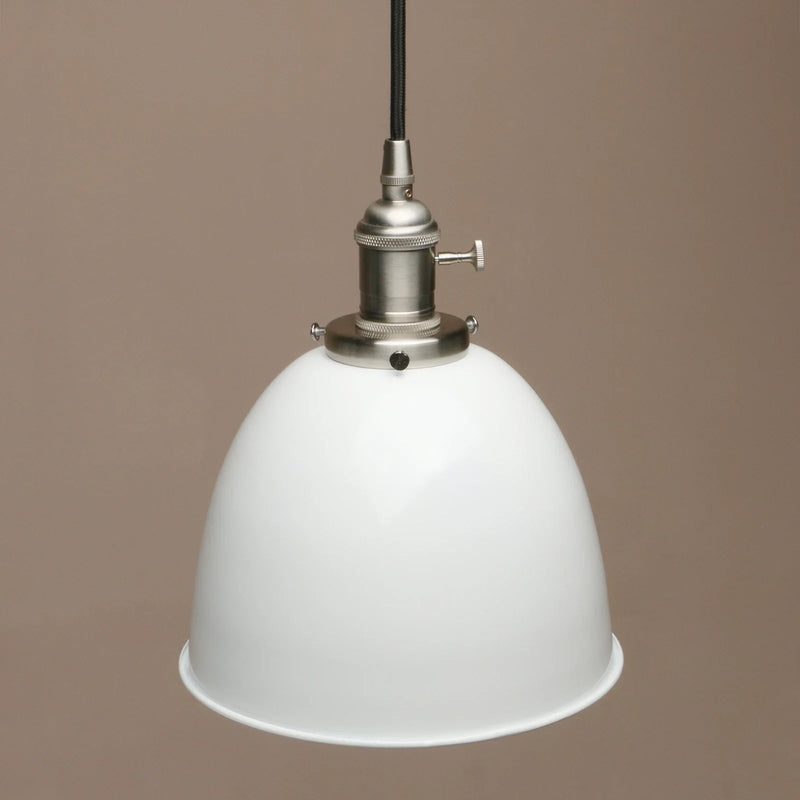 Afralia™ Metal Dome Pendant Light, Vintage Style with Switch, 8.1"/20cm - Living Room Kitchen Bedroom