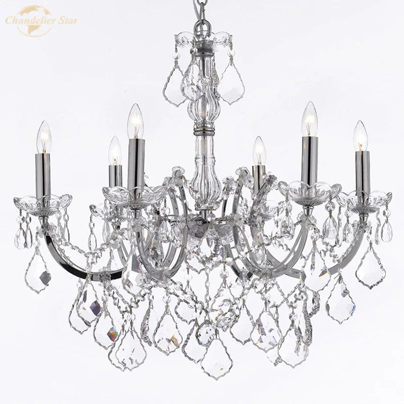 Afralia™ Traditional Crystal Chandelier LED Hanging Lamp Luxe Candle Lustre