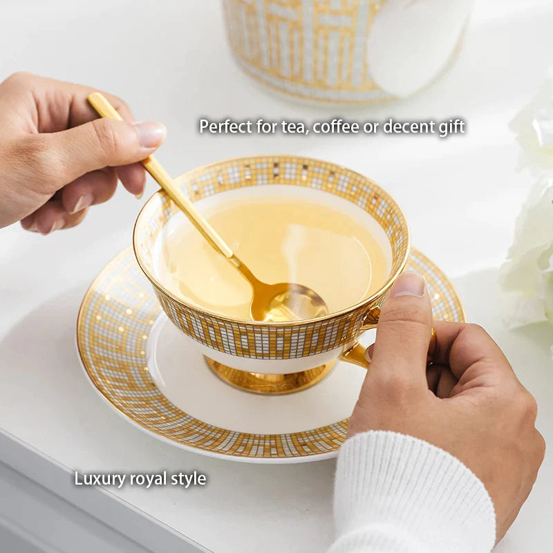 Afralia™ Luxury Bone China Tea Set - High-grade Royal Porcelain Teaset