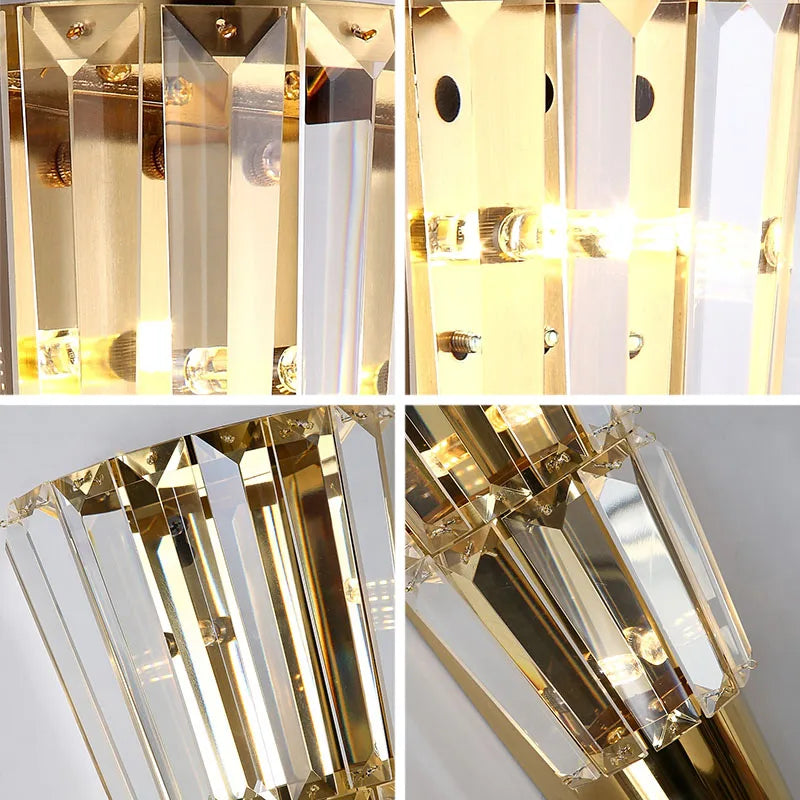 Afralia™ Crystal Torch Wall Lamp: Modern Light Luxury for Living Room, Bedroom, Study, Restaurant.