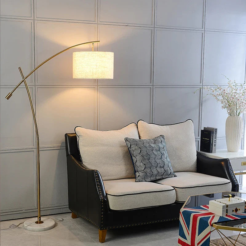 Afralia™ Minimalist Fabric Shade LED Floor Lamp for Study and Living Room