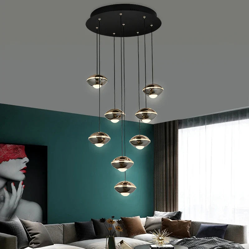 Afralia™ Loft Staircase Pendant Light: Aluminum Ball Droplight for Restaurant Bar Decor