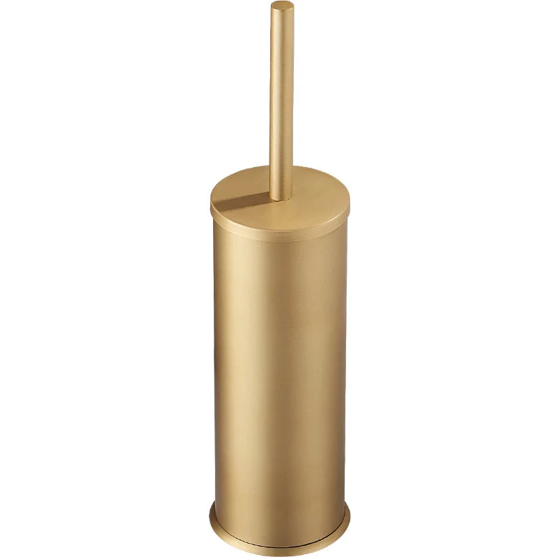 Afralia™ Toilet Brush Holder Aluminum Bathroom Floor Type Bath Hardware in Brushed Gold/Black