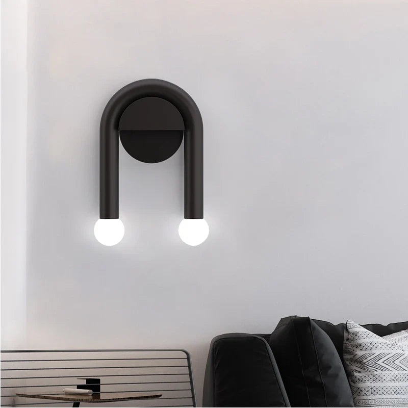 Afralia™ Black LED Wall Lamp: Modern Nordic Indoor Sconces for Living Bedroom Bathroom