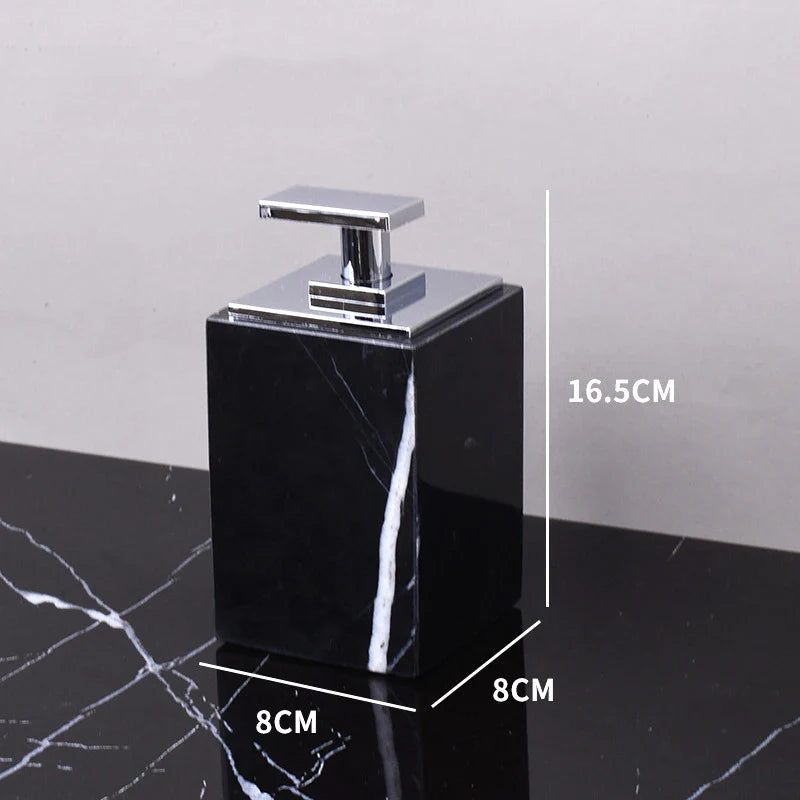 Afralia™ Black Marquina Marble Bathroom Set cue.opti