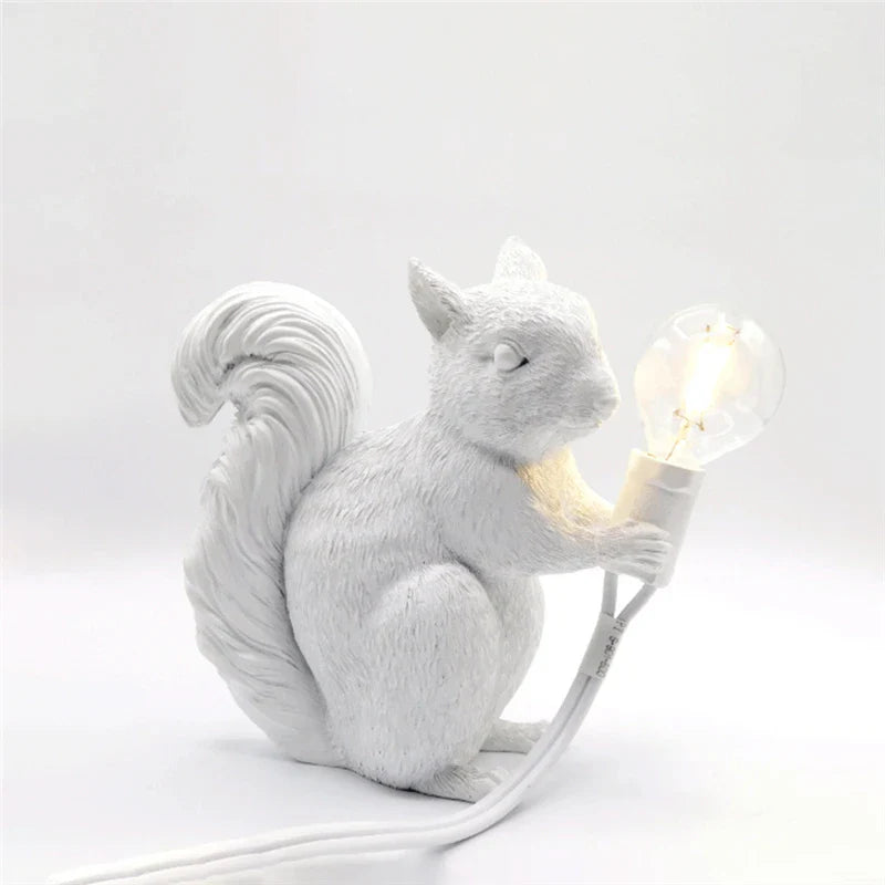 Afralia™ Squirrel Night Light: Nordic Design LED Lamp for Bedroom Decor