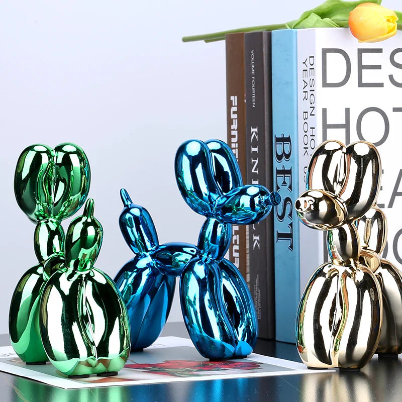 Afralia™ Resin Balloon Dog Statue: 10 Color Art Sculpture for Home Decor, Gifts, Ornaments