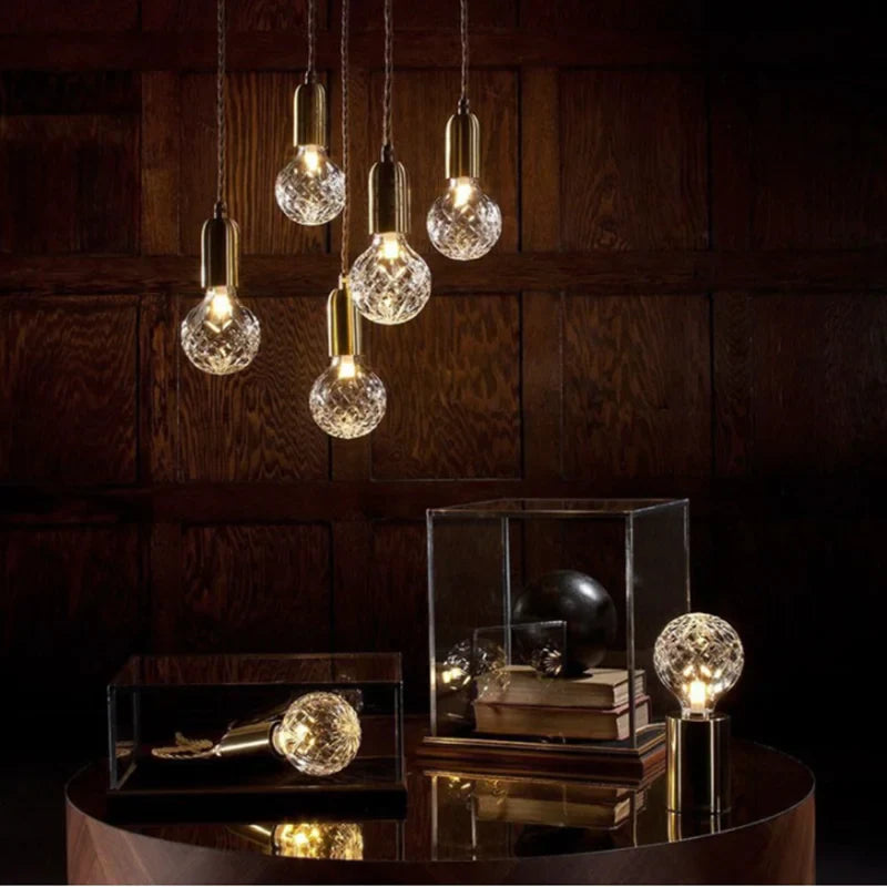 Afralia™ Crystal Pendant Lamp: Minimalist LED Glass Pendant Light for Restaurant, Clothing Store