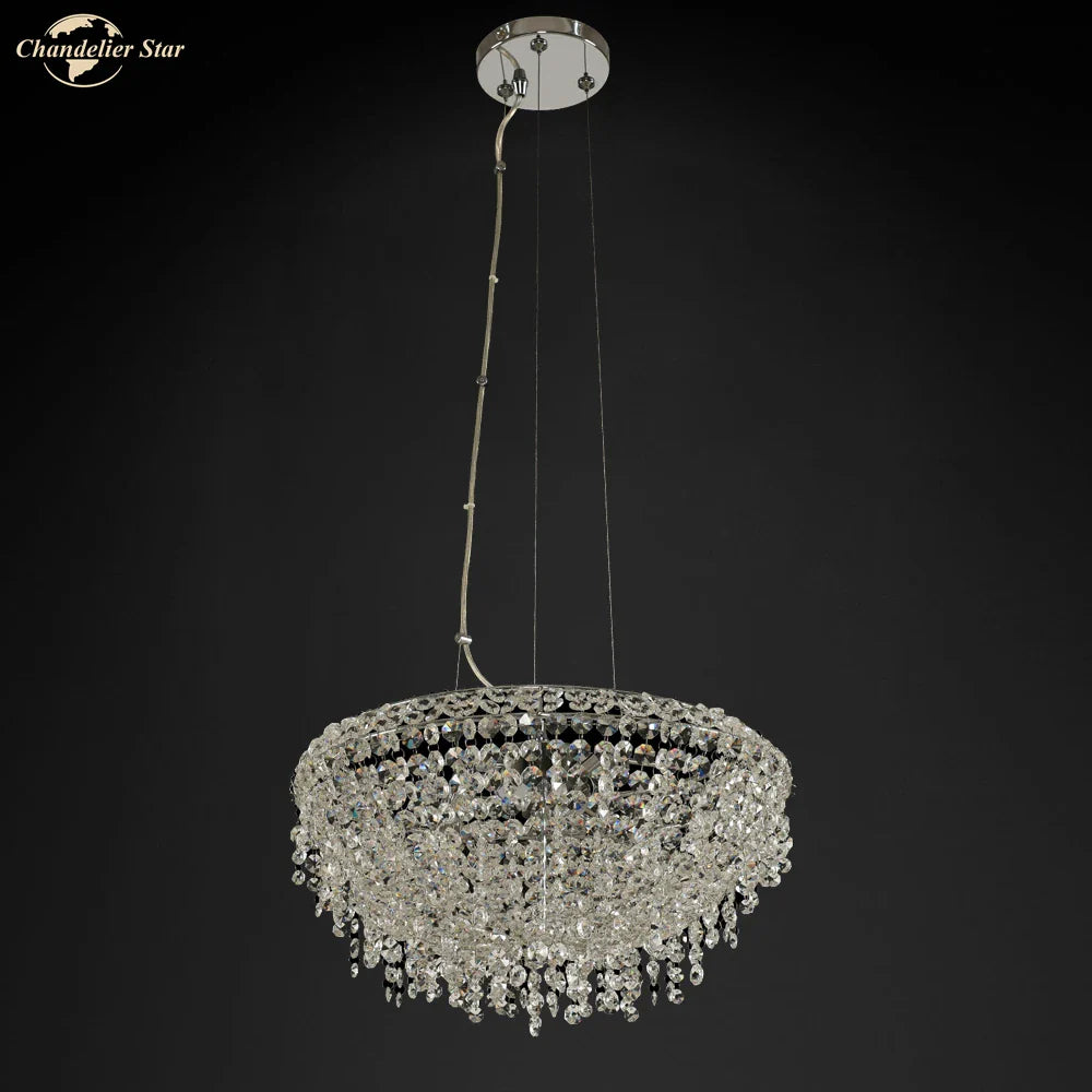 Afralia™ Modern Luxury K9 Crystal Chandeliers for Living Room, Bedroom, Restaurant & Hotel