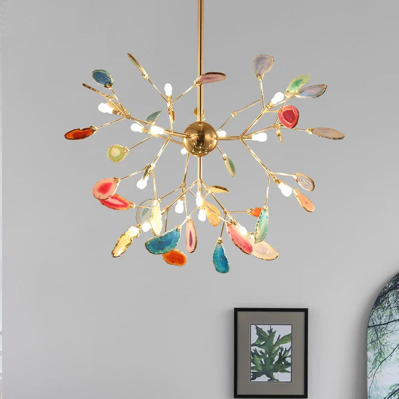 Afralia™ Agate Branch Chandelier - Nordic Glass LED Globe for Bedroom, Kitchen, Dining Room