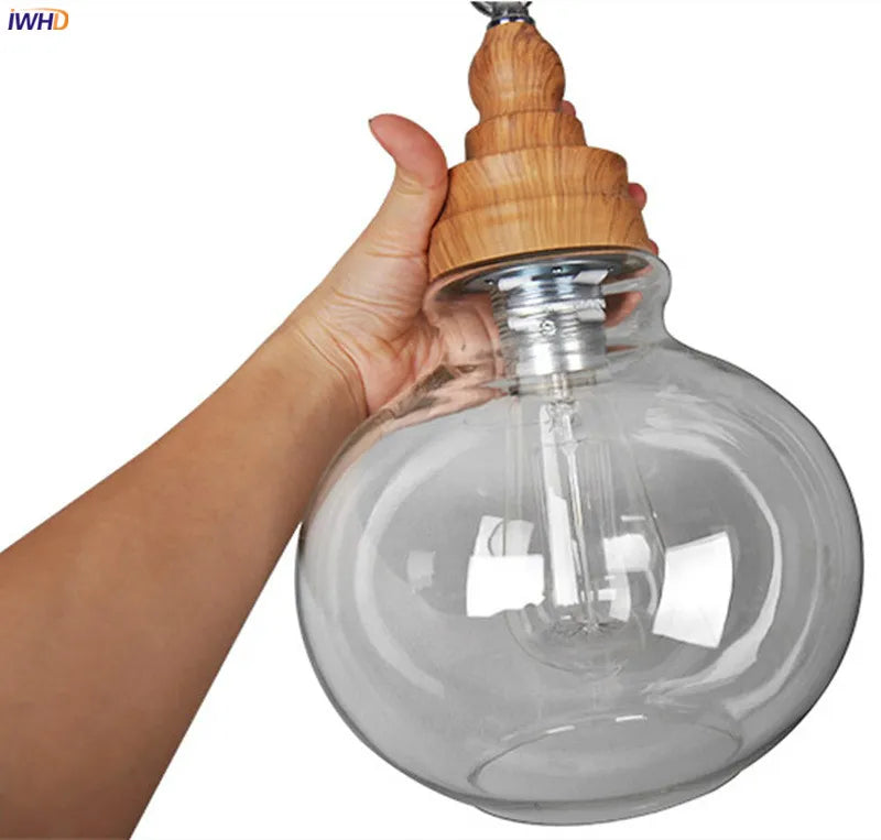 Afralia™ Glass LED Pendant Lights | Industrial Vintage Edison Hanging Lamp