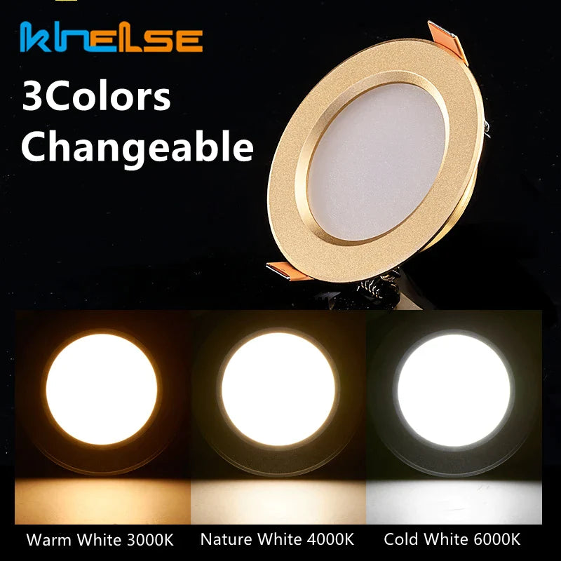 Afralia™ 5W/7W Gold LED Ceiling Downlight: Ultra-thin Luxury Spot Lighting for Home, Bathroom, Bedroom