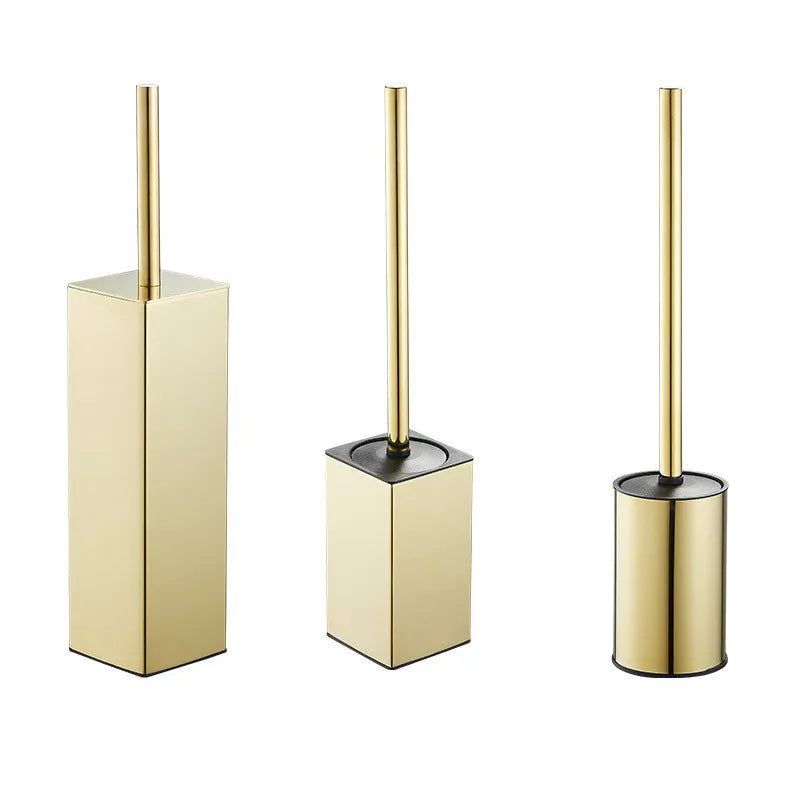Afralia™ Stainless Steel Toilet Brush Holder Set