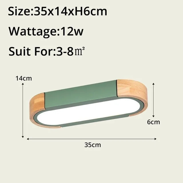 Afralia™ Wood LED Ceiling Lamp for Home Decor - Remote Control Panels for Living Room