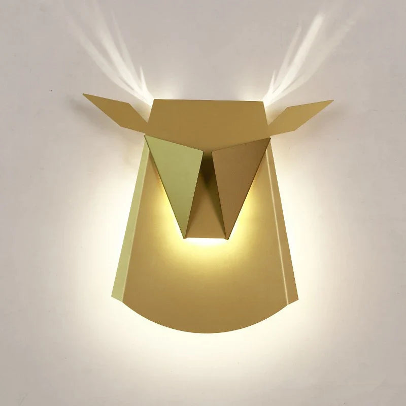 Afralia™ Nordic Deer Wall Lamp Modern Simple Golden Bedroom Bedside Luxury Creative Decorative