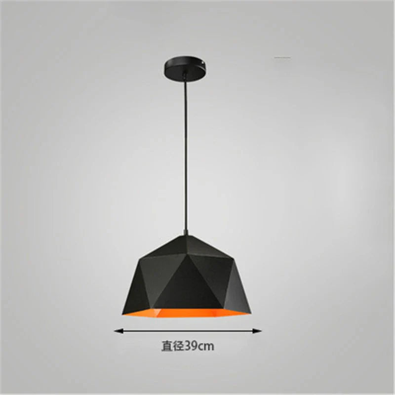 Afralia™ Iron Diamond Pendant Lights Modern Geometry Pendent Lighting for Living Room & Cafe