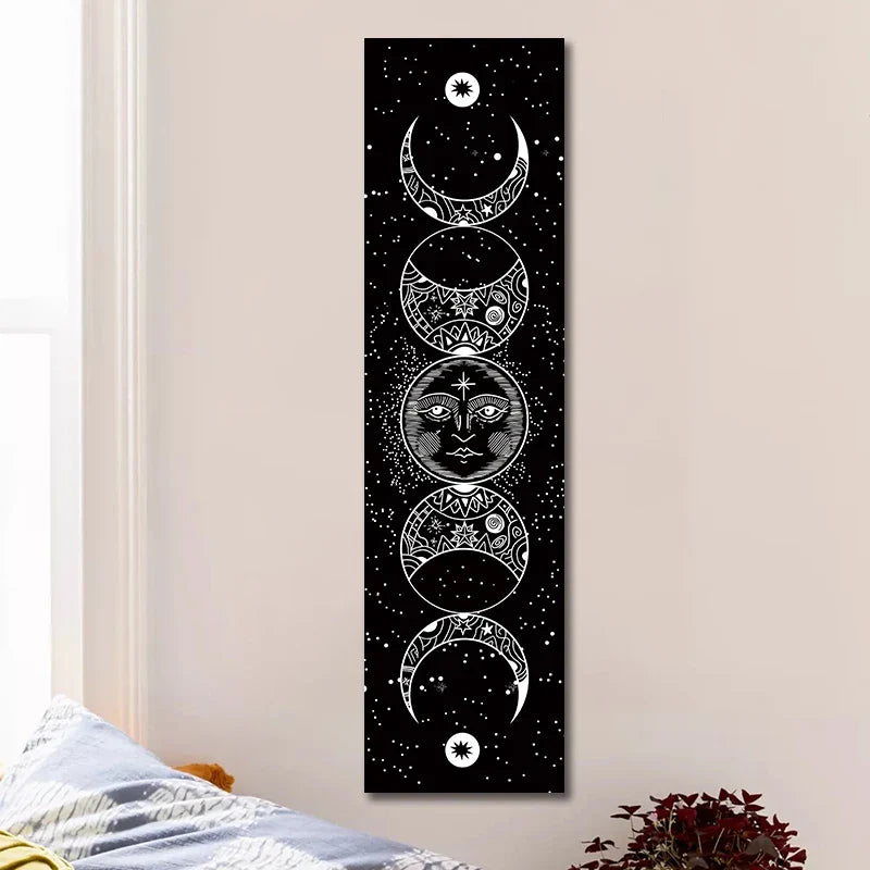 Afralia™ Moon Phase Tapestry Stars Blanket Wall Hanging Space Decor