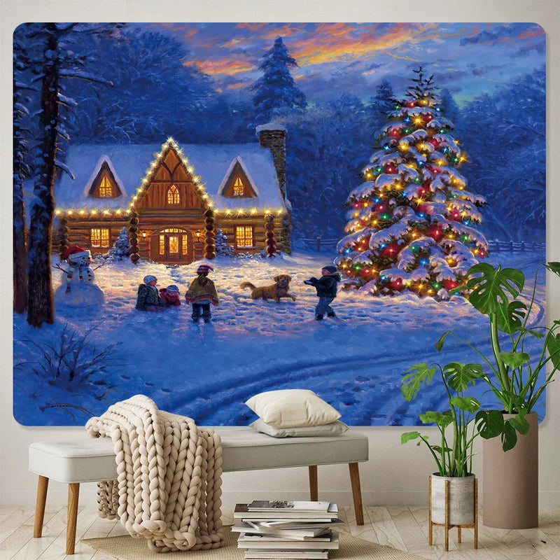 Afralia™ Christmas Tree Wall Tapestry Boho Living Room Decor Bed Sheet