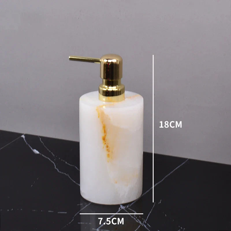 Afralia™ White Onyx Marble Bathroom Set