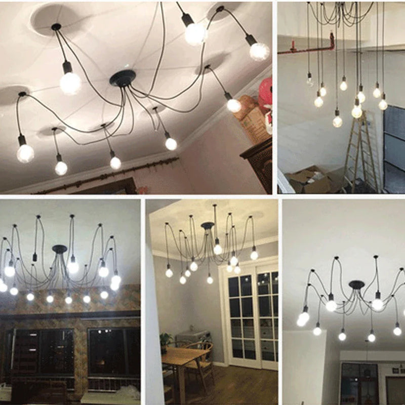 Afralia™ Vintage Industrial Spider Chandelier Ceiling Pendant Light - DIY Art Suspension Decor