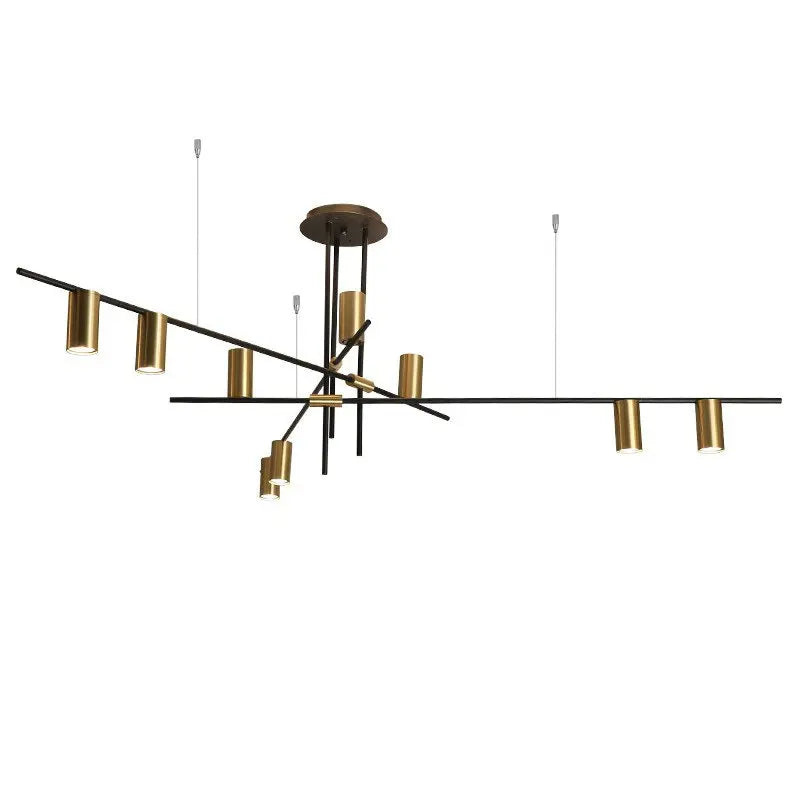 Afralia™ Black Minimalist Dining Room Chandelier: Modern Nordic Long Lights for Stylish Lighting