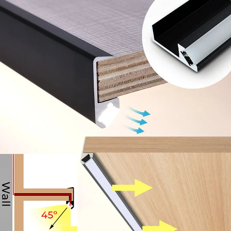 Afralia™ LED Shelf Light - Recessed Aluminum Profile for Cabinets & Closets