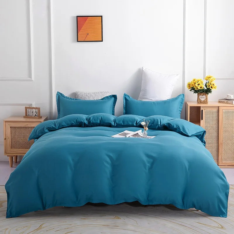 Afralia™ Luxury Blue Duvet Cover Set with Sheet and Pillowcases