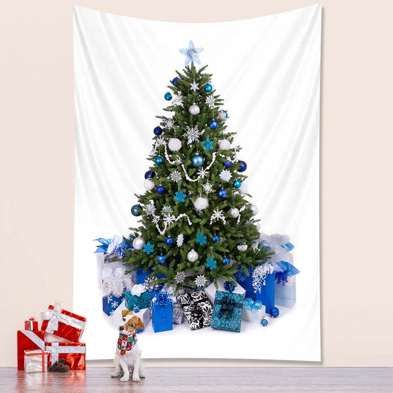 Afralia™ Christmas Tree Bedroom Decoration Wall Tapestry Mattress - Large Bohemian New Year Party Decor