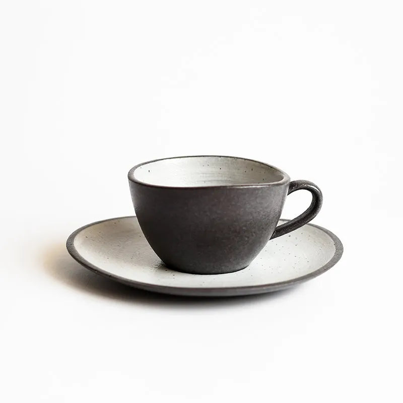 Afralia™ Retro Ceramic Coffee Mug and Saucer Set - Nordic Design, Wholesale Water Cup