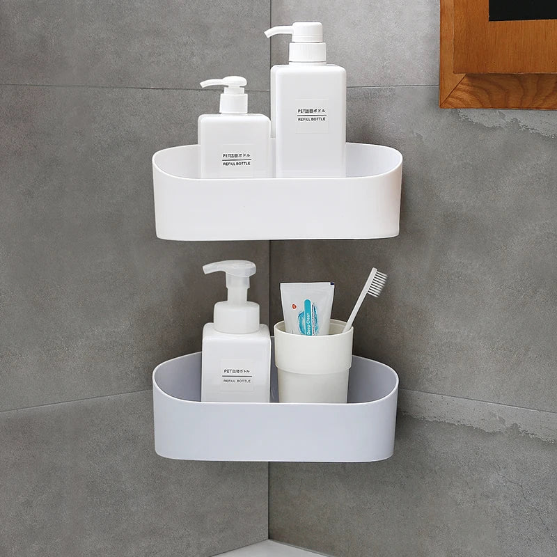 Afralia™ Triangle Adhesive Corner Shelf Bathroom Storage Box