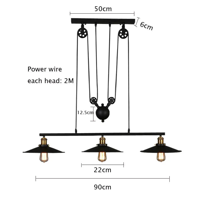 Afralia™ Retro Loft Chandelier Pendant Lamp for Living Room Dining Vintage Resto Café