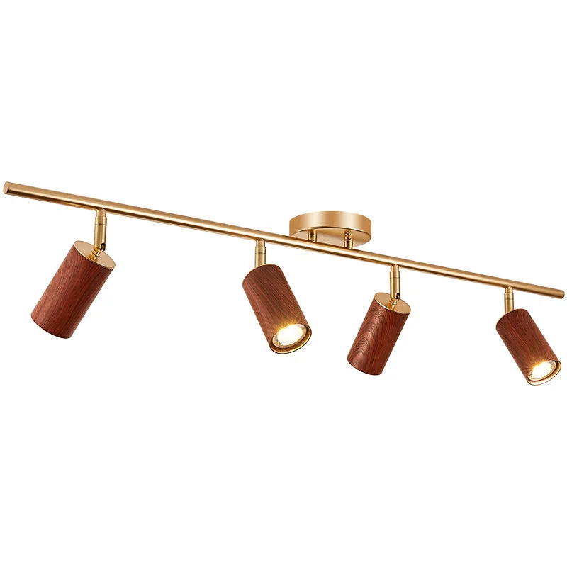 Afralia™ Walnut LED Track Spotlight for Modern Living Room and Clothing Store Lighting