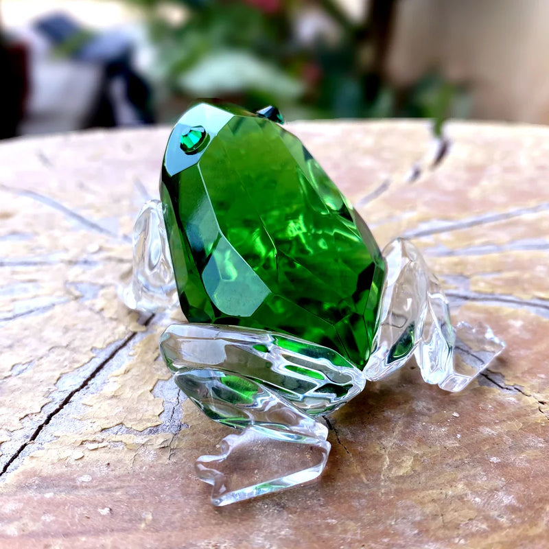 Afralia™ Crystal Frog Figurine Collection | Glass Animal Paperweight Table Ornament & Home Decor