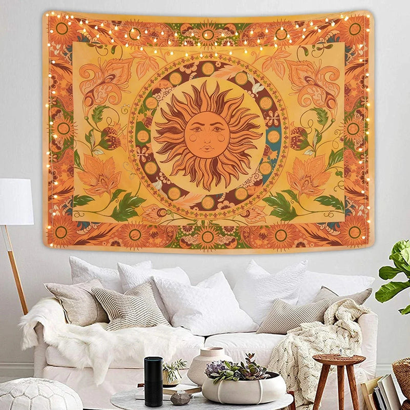 Afralia™ Retro Floral Vines Tapestry: Vintage Boho Wall Hanging for Hippie Room